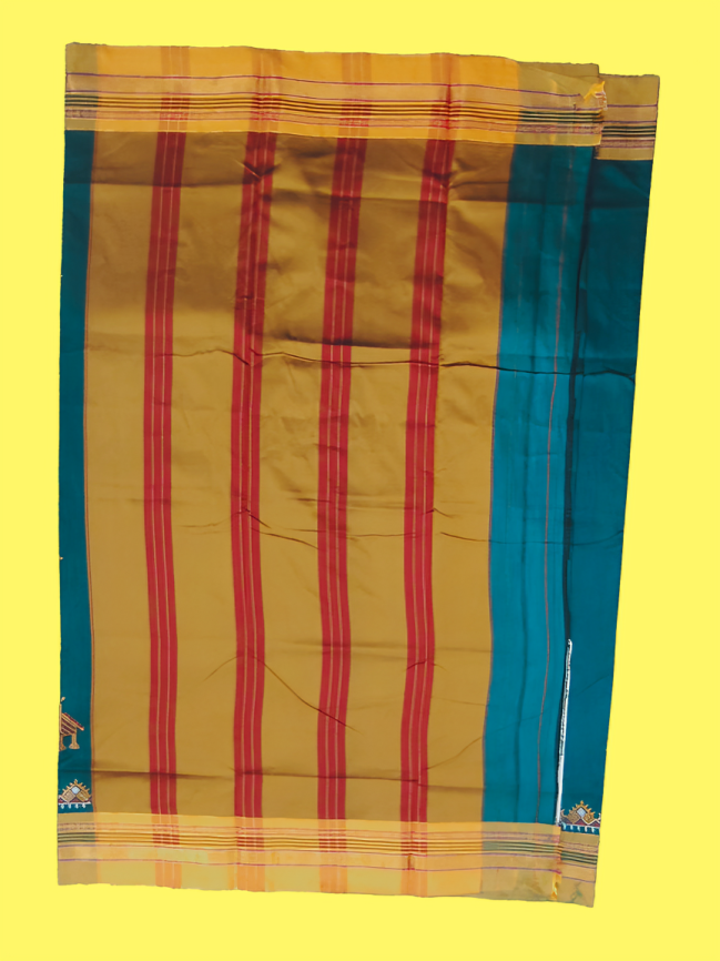 Kasuti Work ilkal Sarees with Running blouse piece for Womens