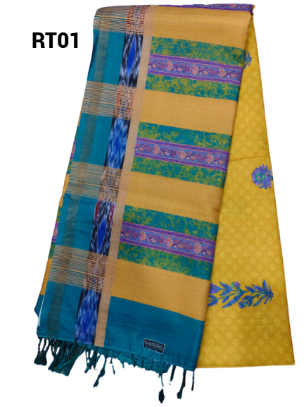 Elegant Cotton Saree with Golden Zari Work and Contrast Pallu
