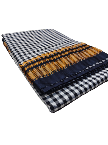 Checked Saree with Rich Zari Border
