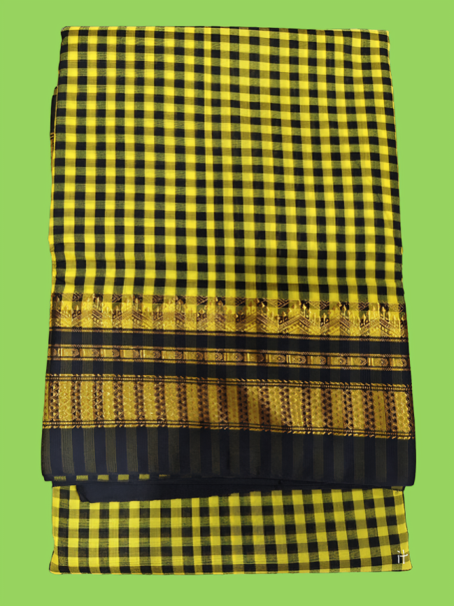 Checked Saree with Rich Zari Border