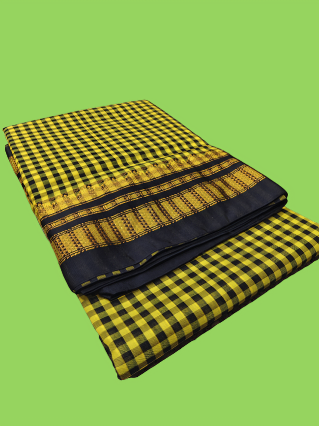 Checked Saree with Rich Zari Border