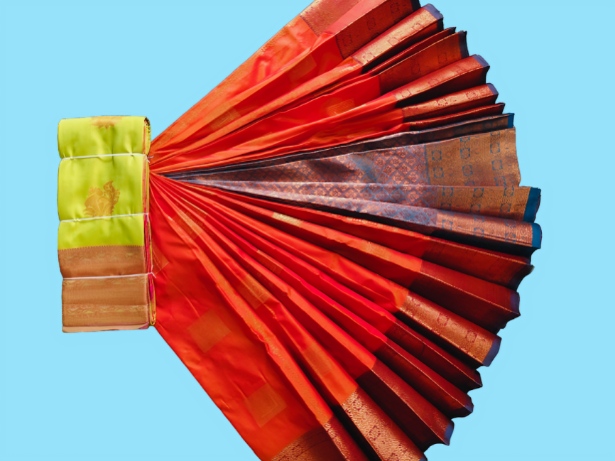 Elegant Soft Silk Saree with Rich Golden Zari Border & Pallu with Blouse