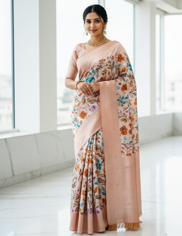 Georgette/Satin Blend Cotton Saree