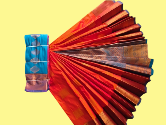 Elegant Soft Silk Saree with Rich Golden Zari Border & Pallu with Blouse