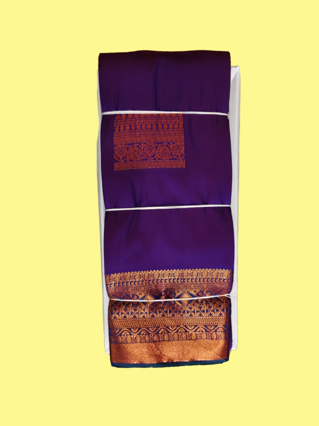 Elegant Soft Silk Saree with Rich Golden Zari Border & Pallu with Blouse
