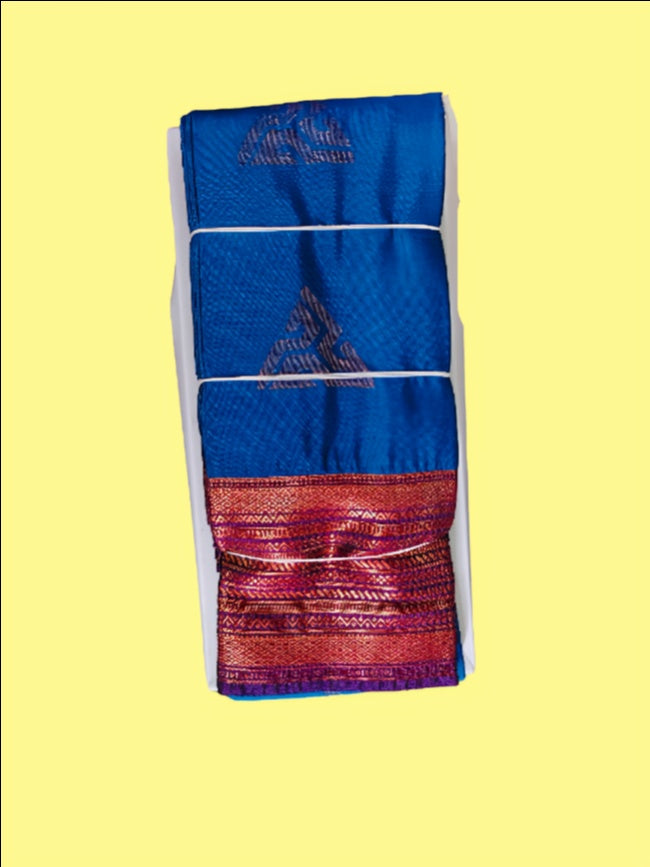 Elegant Soft Silk Saree with Rich Golden Zari Border & Pallu with Blouse