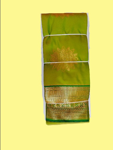 Elegant Soft Silk Saree with Rich Golden Zari Border & Pallu with Blouse