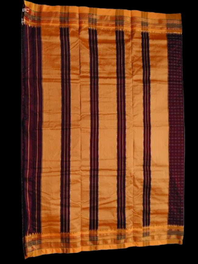 Ilakal Traditional Woven Jari Border Cotton Blended Star Pattern Stripe Pallu