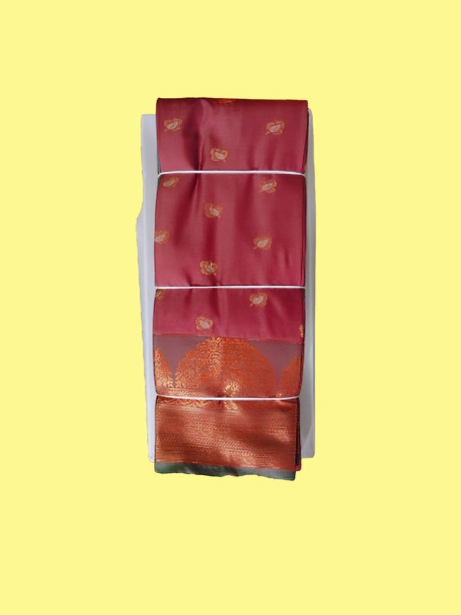 Elegant Soft Silk Saree with Rich Golden Zari Border & Pallu with Blouse