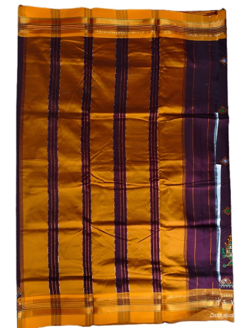 Kasuti Work ilkal Sarees with Running blouse piece for womens