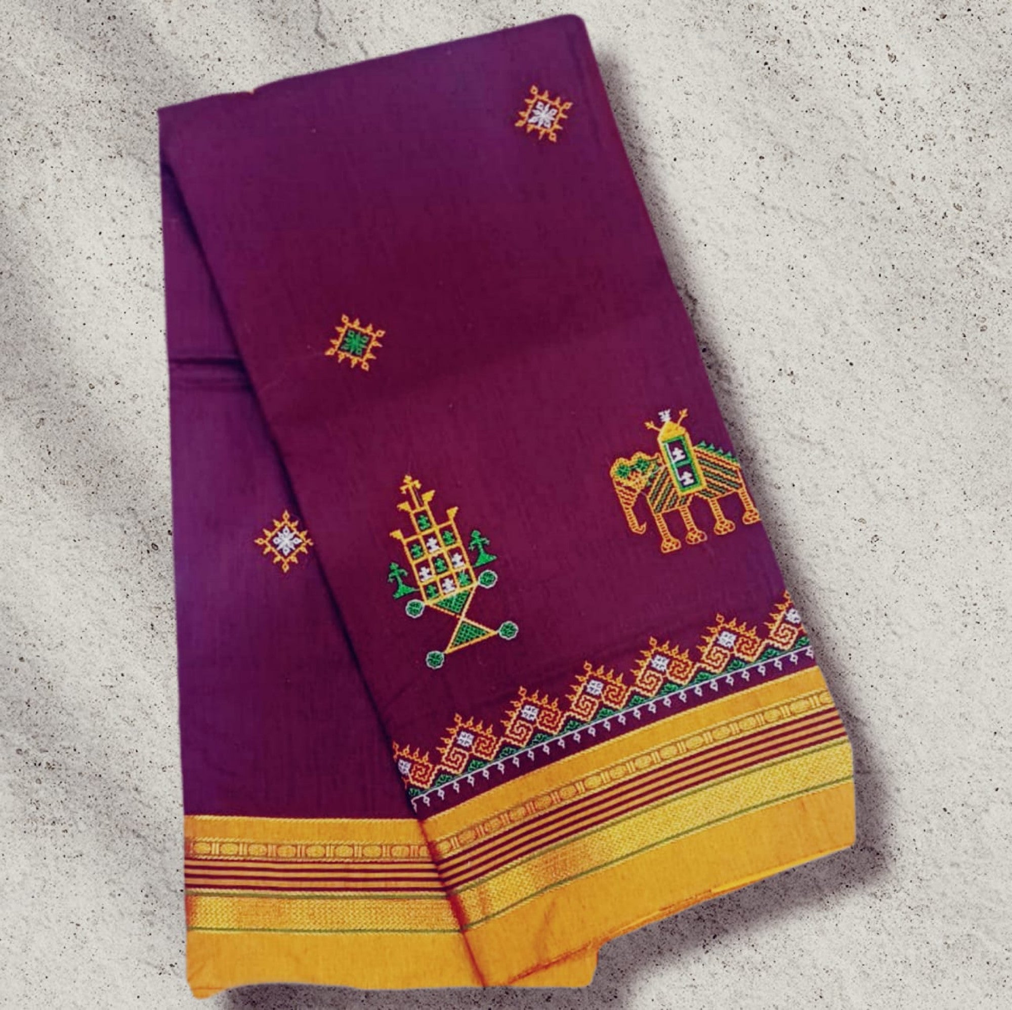 Kasuti Work ilkal Sarees with Running blouse piece for womens