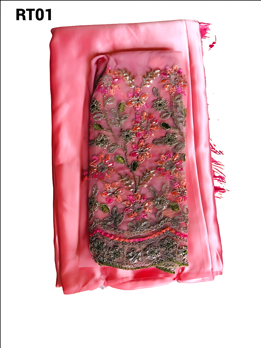 Elegant shineing Saree with Net emerodry Contrast blouse