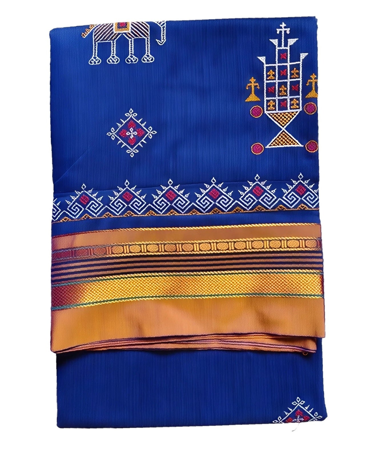 Kasuti Work ilkal Sarees with Running blouse piece for womens