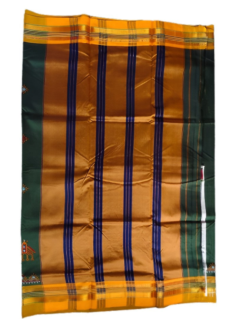 Kasuti Work ilkal Sarees with Running blouse piece for Womens