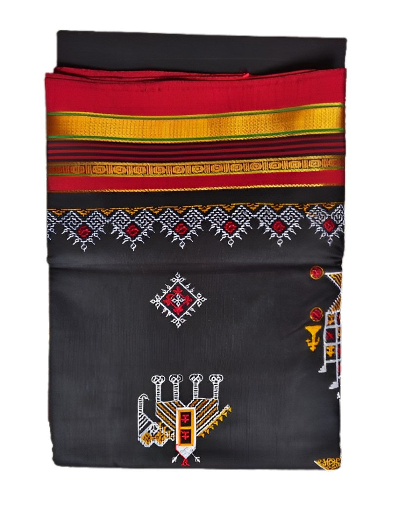 Kasuti Work ilkal Sarees with Running blouse piece for womens